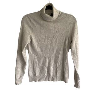 LORD & TAYLOR Cashmere Turtleneck Sweater  Grey XS